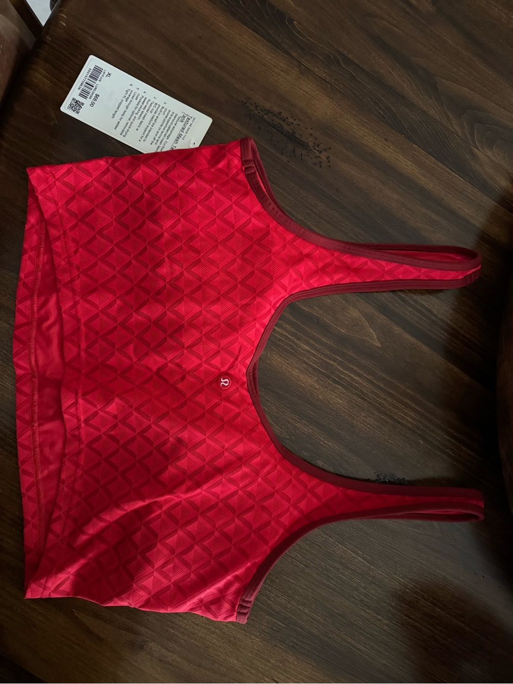 lululemon athletica Red Quilted-Texture Sports Bra - Picture 3 of 7